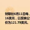 财联社6月11日电，摩根士丹利将英伟达目标价格从1160美元调整为116美元，以反映公司1拆10的股票拆分。小财注：英伟达美股最新收盘价为121.79美元。