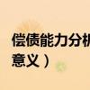 偿债能力分析的意义和目的（偿债能力分析的意义）