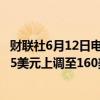 财联社6月12日电，投行Evercore将甲骨文公司目标价从145美元上调至160美元。
