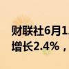 财联社6月12日电，日本5月生产者价格同比增长2.4%，预估为2%。