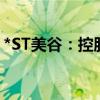 *ST美谷：控股股东被湖北证监局出具警示函