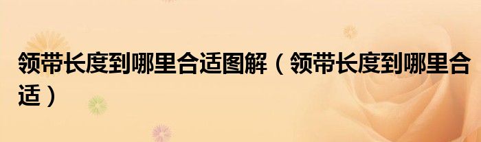 领带长到哪个位置合适（领带长度应该到哪里）