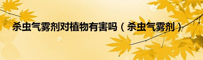杀虫气雾剂可以喷蔬菜吗（杀虫气雾剂对牲畜有害吗）