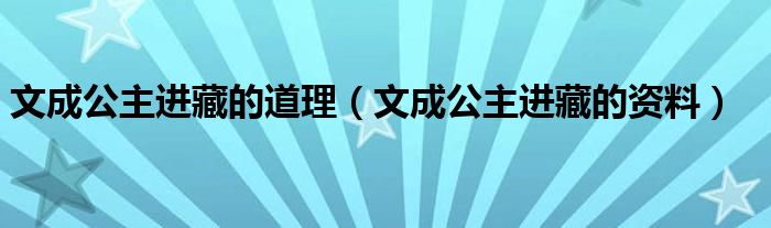 文成公主入藏历史事件（文成公主入藏的故事主要讲了什么）