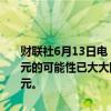 财联社6月13日电，澳新银行研究部门表示，油价持续超过每桶100美元的可能性已大大降低，维持布伦特原油12个月目标价格为每桶95美元。