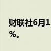 财联社6月12日电，欧元兑美元涨幅扩大至1%。