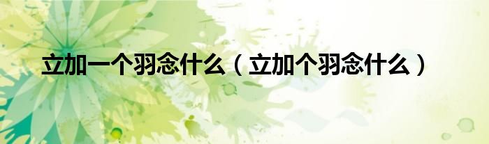 立加一个羽（立加个羽）