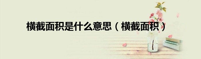 横截面积指的是哪里（横截面积与截面积区别）