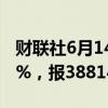 财联社6月14日电，日经225指数收盘涨0.24%，报38814.56点。