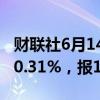 财联社6月14日电，波罗的海干散货指数上涨0.31%，报1948点。