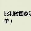 比利时国家队队员名单（比利时国家队最新名单）