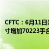 CFTC：6月11日当周投机者所持布伦特和WTI原油净多头头寸增加70223手合约