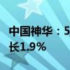 中国神华：5月商品煤产量27.4百万吨 同比增长1.9%
