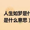 人生如梦是什么意思打一生肖数字（人生如梦是什么意思）