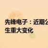 先锋电子：近期公司生产经营情况正常 内外部经营环境未发生重大变化