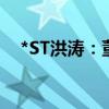 *ST洪涛：董事、副总裁、董秘苏毅辞职