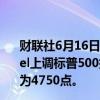 财联社6月16日电，投行Evercore ISI分析师Julian Emanuel上调标普500指数2024年年底目标至6000点，原来预计为4750点。