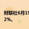 财联社6月19日电，香港恒生指数涨幅扩大至2%。
