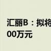 汇丽B：拟将回购股份资金总额调整为不超2000万元