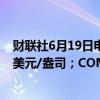 财联社6月19日电，COMEX黄金期货涨0.65%，报2344.2美元/盎司；COMEX白银期货涨0.75%，报29.61美元。