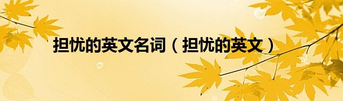 担忧的英文单词是什么（担忧的英文单词怎么写）