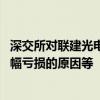 深交所对联建光电下发年报问询函 要求公司说明业绩连续大幅亏损的原因等