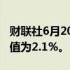 财联社6月20日电，新加坡第一季度失业率终值为2.1%。