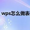 wps怎么做表格打印出来（wps怎么做表格）