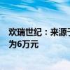 欢瑞世纪：来源于电影《我才不要和你做朋友呢》的收益约为6万元