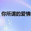 你所谓的爱情的美好是哪首歌（你所谓的爱）