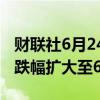 财联社6月24日电，工业硅期货主力合约日内跌幅扩大至6%。