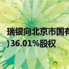 瑞银向北京市国有资产经营有限责任公司出售瑞信证券(中国)36.01%股权