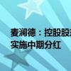 麦澜德：控股股东提议以2000万元-4000万元回购股份 并实施中期分红