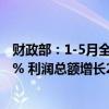 财政部：1-5月全国国有及国有控股企业营业总收入增长3.1% 利润总额增长2.3%