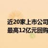 近20家上市公司盘后披露回购或增持计划公告 天合光能拟最高12亿元回购股份