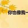 你也像我一样睡不着（你也像我一样）