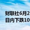 财联社6月25日电，纽约可可期货扩大跌幅，日内下跌10%。