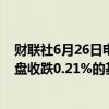 财联社6月26日电，富时中国A50指数期货在上一交易日夜盘收跌0.21%的基础上低开，现跌0.3%。