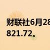财联社6月28日电，日本东证指数上涨1%至2821.72。