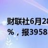 财联社6月28日电，日经225指数收盘涨0.61%，报39583.08点。