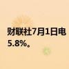 财联社7月1日电，法国股市盘初走强，法国巴黎银行股价涨5.8%。