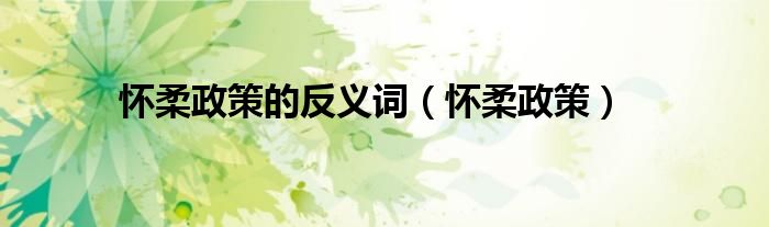 怀柔政策的解释（怀柔政策的对应词）