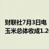 财联社7月3日电，巴西农业咨询公司Agroconsult预计巴西玉米总体收成1.265亿吨。