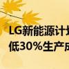 LG新能源计划2028年电池技术取得突破 可降低30%生产成本