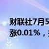财联社7月5日电，富时A50期指连续夜盘收涨0.01%，报12006点。
