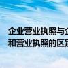 企业营业执照与企业法人营业执照区别（企业法人营业执照和营业执照的区别）
