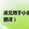遂见用于小邑翻译见是什么词（遂见用于小邑翻译）