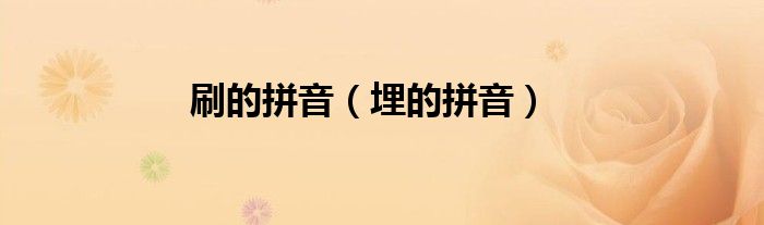 刷怎么拼音怎么写（刷的拼音怎么读?）