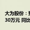 大为股份：预计上半年净利亏损960万元–1230万元 同比减亏