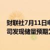 财联社7月11日电，据墨西哥当地媒体，墨西哥国家石油公司发现储量预期为21.8亿桶油当量的油田。